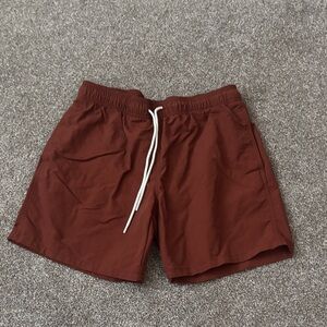 Goodfellow & Co Brick Red Mesh-Lined Shorts